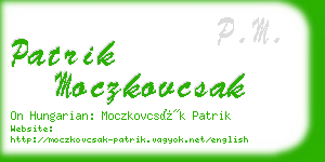 patrik moczkovcsak business card